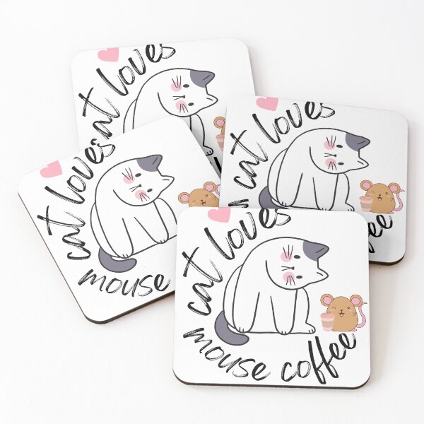 Item preview, cat loves mouse coffee designed and sold by KAONZA.