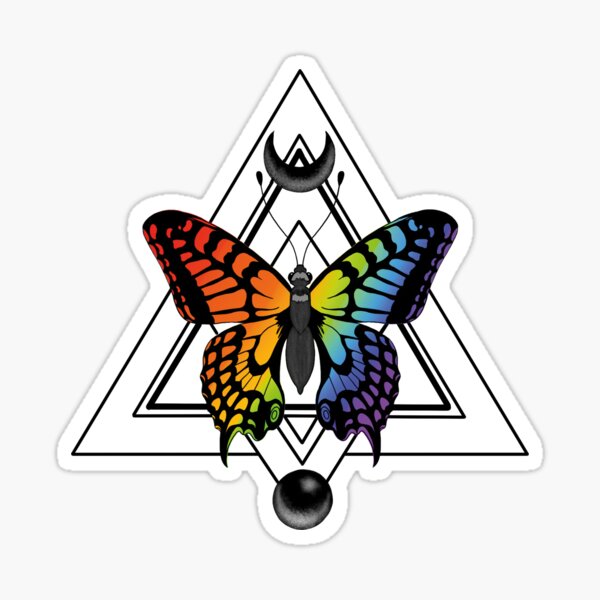 Rainbow Butterfly Sticker For Sale By Phoenixartwork Redbubble 4440