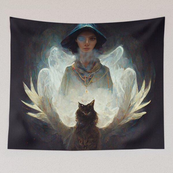 Item preview, Sorceress Summons Her Cat Familiar designed and sold by MilesJager.