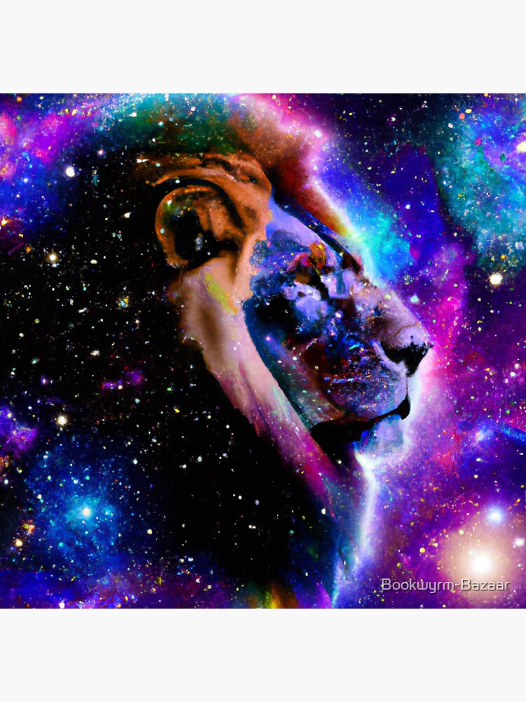 "Leo Galactic Lion, Lion Galaxy Art" Sticker for Sale by Bookwyrm