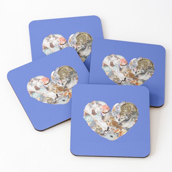 Item preview, BLUE: Cute cat heart art collage birthday and Christmas gifts for cat lovers and cat owners  designed and sold by haRexia.
