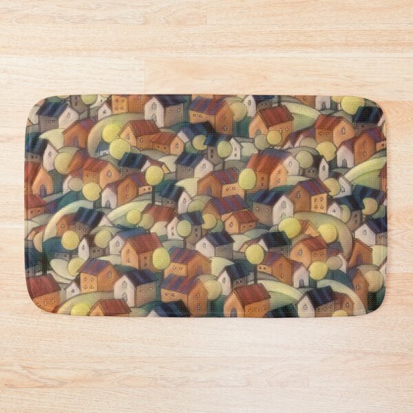Item preview, Fairy Tale Fall Village Landscape - Autumn Village Art designed and sold by antevasinart.