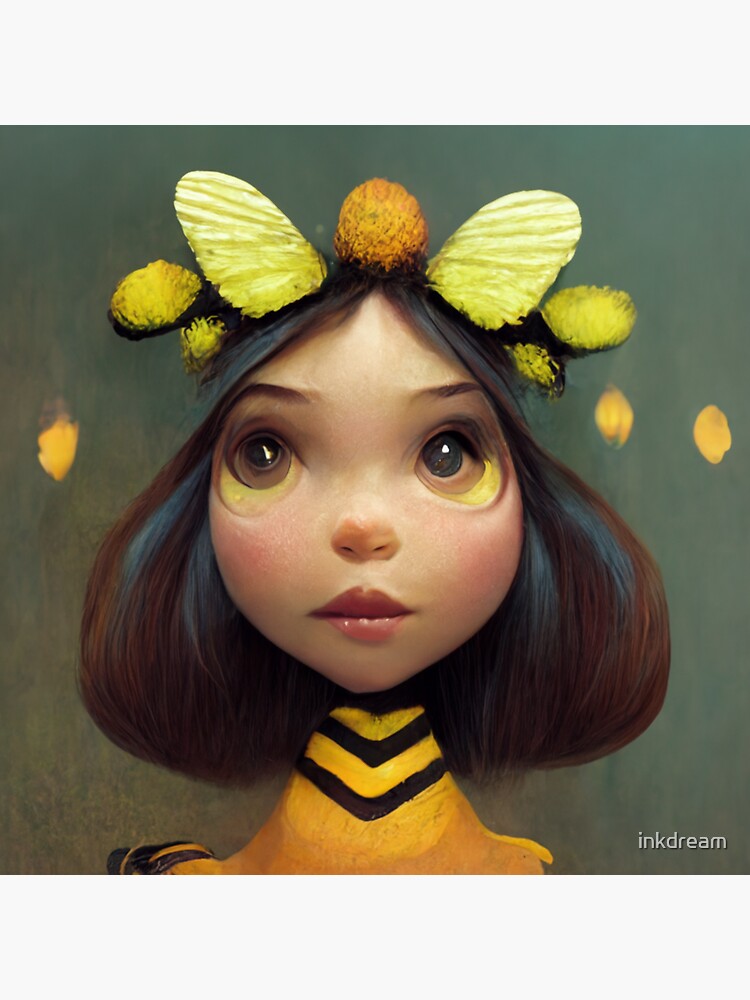 "bee girl" Sticker for Sale by inkdream Redbubble