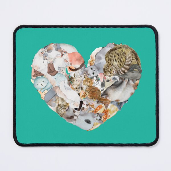 Item preview, GREEN: Cute cat heart art collage birthday and Christmas gifts for cat lovers and cat owners designed and sold by haRexia.