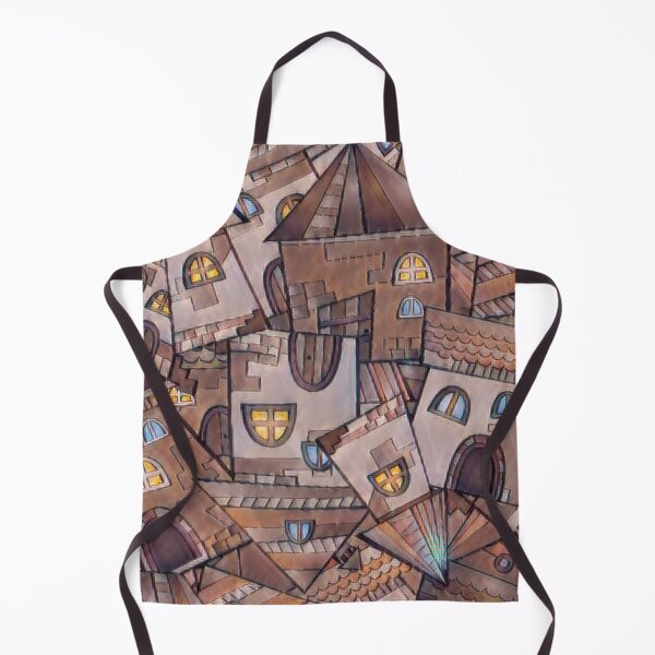 Item preview, Abstract Fairy Tale Village Landscape - Village Art designed and sold by antevasinart.