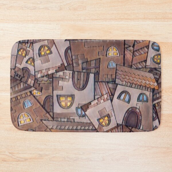 Item preview, Abstract Fairy Tale Village Landscape - Village Art designed and sold by antevasinart.