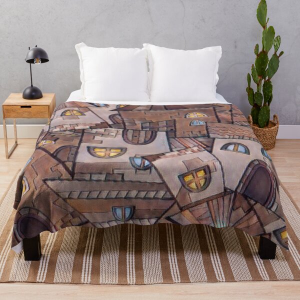 Item preview, Abstract Fairy Tale Village Landscape - Village Art designed and sold by antevasinart.