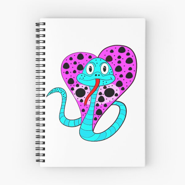 Item preview, Spectacled snake cartoon pink turquoise designed and sold by magicmandy.