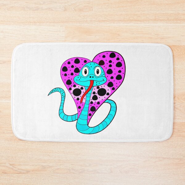 Item preview, Spectacled snake cartoon pink turquoise designed and sold by magicmandy.