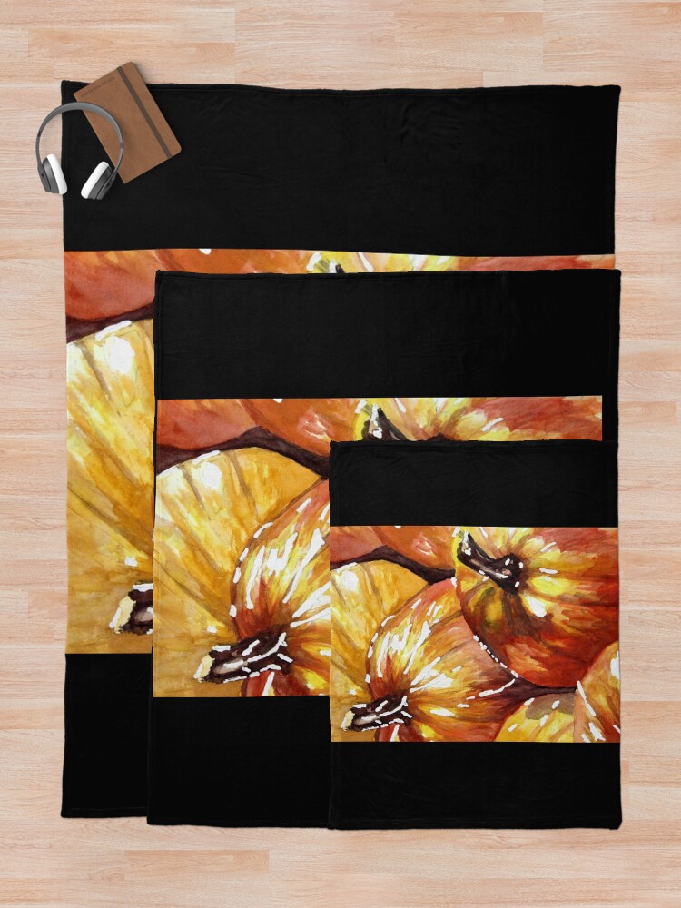 Thumbnail 5 of 6, Throw Blanket, Pumpkins designed and sold by JLCableStudio.