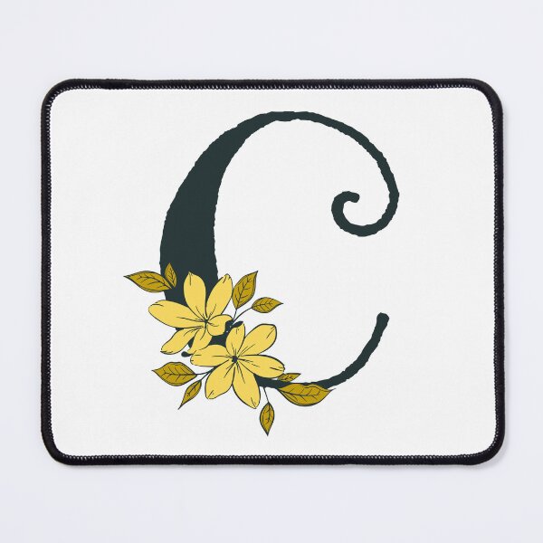 Item preview, Yellow floral C monogram designed and sold by Coffee Lifestyle.