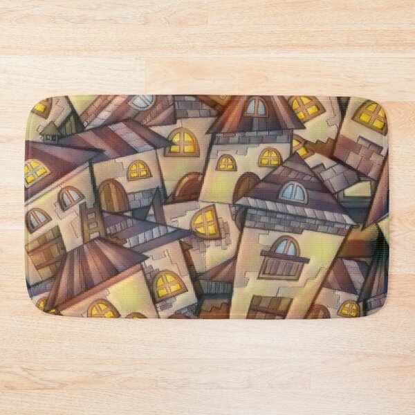 Item preview, Abstract Fairy Tale Village Landscape - Village Art designed and sold by antevasinart.