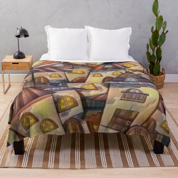 Item preview, Abstract Fairy Tale Village Landscape - Village Art designed and sold by antevasinart.