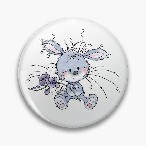 Item preview, Freesia the super cute blue rabbit designed and sold by Kathysartroom.