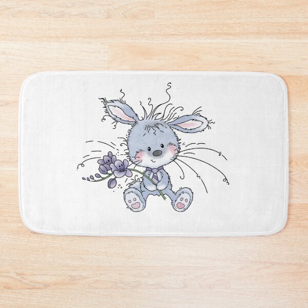 Item preview, Freesia the super cute blue rabbit designed and sold by Kathysartroom.