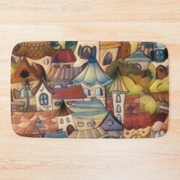 Item preview, Quaint Fairy Tale Village Landscape - Fairy Tale Village Art designed and sold by antevasinart.