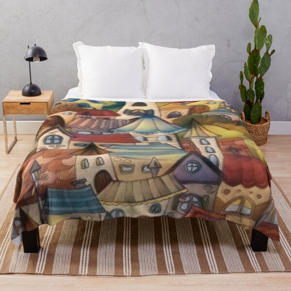 Item preview, Quaint Fairy Tale Village Landscape - Fairy Tale Village Art designed and sold by antevasinart.