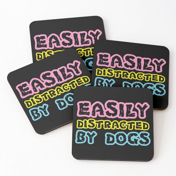 Item preview, easily distracted by dogs sticker, Rescue dog Sticker Laptop Decals, coffee inspirational for Water Bottles designed and sold by TomorrowQuotes.