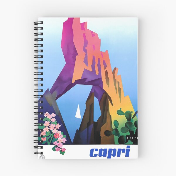 Item preview, Capri Italy Vintage Travel Poster designed and sold by redoARTstore.