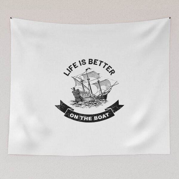 Item preview, Life is better on the boat ship retro vintage designed and sold by absolutdesign.
