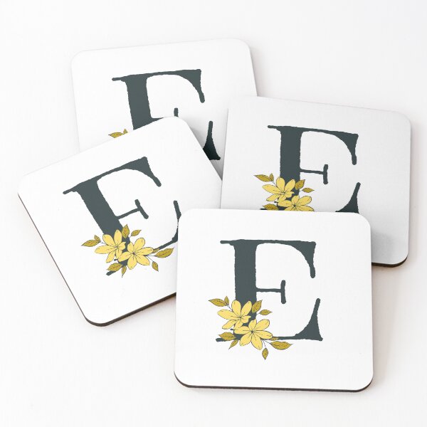 Item preview, Yellow floral E monogram designed and sold by Coffee Lifestyle.