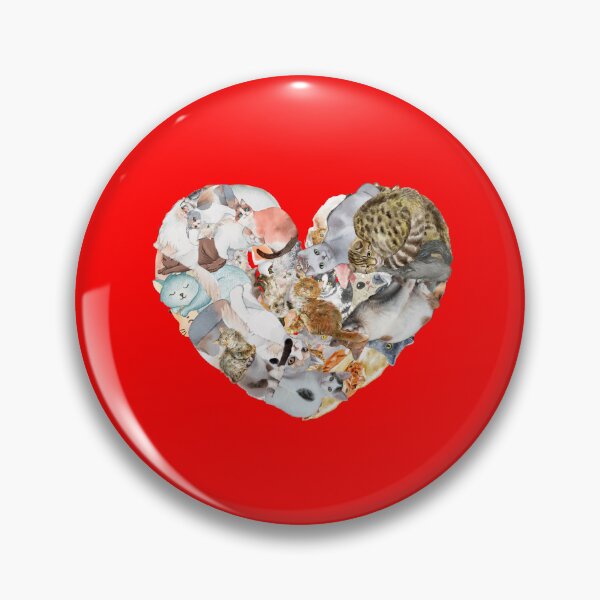 Item preview, RED: Cute cat heart art collage birthday and Christmas gifts for cat lovers and cat owners  designed and sold by haRexia.