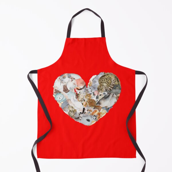 Item preview, RED: Cute cat heart art collage birthday and Christmas gifts for cat lovers and cat owners designed and sold by haRexia.