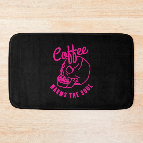 Item preview, halloween skull Coffee warms the soul pink designed and sold by Gossip Rag.