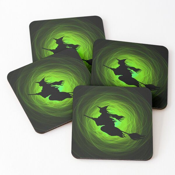 Item preview, Silhouette of a Witch... A simple design using swirls of neon green designed and sold by ditzy-designs.