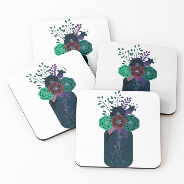 Item preview, Dark - mason jar with flowers designed and sold by UNIX-G.