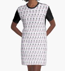 Lipstick and Mascara Graphic T-Shirt Dress