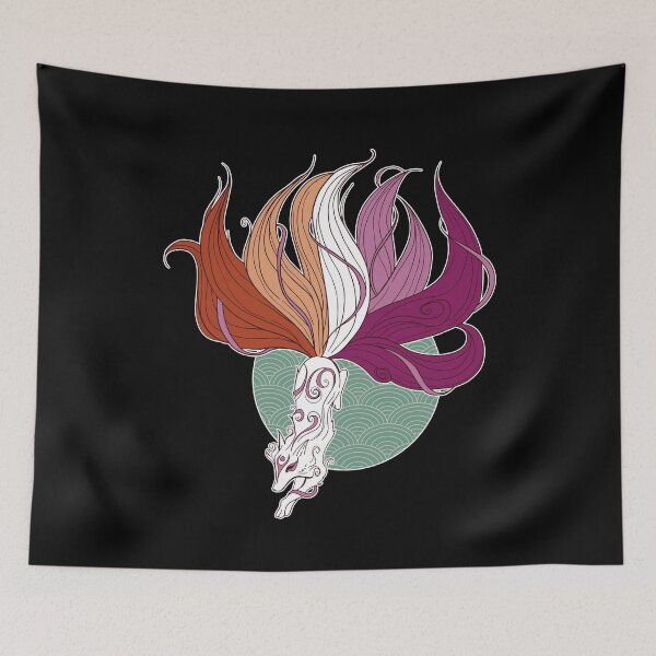 Item preview, Lesbian Pride Kitsune designed and sold by Clara Hollins.