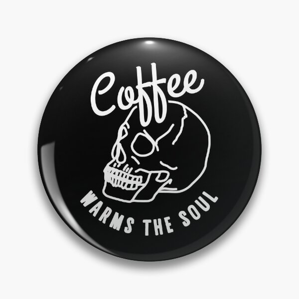 Item preview, halloween skull Coffee warms the soul white designed and sold by Gossip Rag.