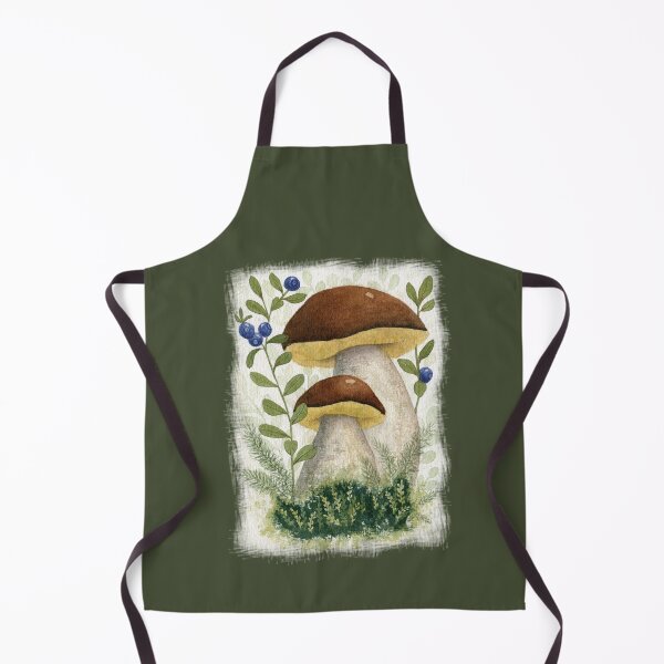 Item preview, Forest Mushrooms among Blue Berries and Moss Watercolor Painting designed and sold by AlicjaCurioseur.