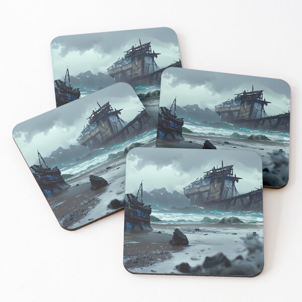 Item preview, The fallen Magellan - shipwreck in a storm designed and sold by MichelangeloAI.