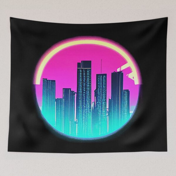 Item preview, Cyberpunk Synthwave Skyscraper Logo 1 designed and sold by luisalfonso1989.