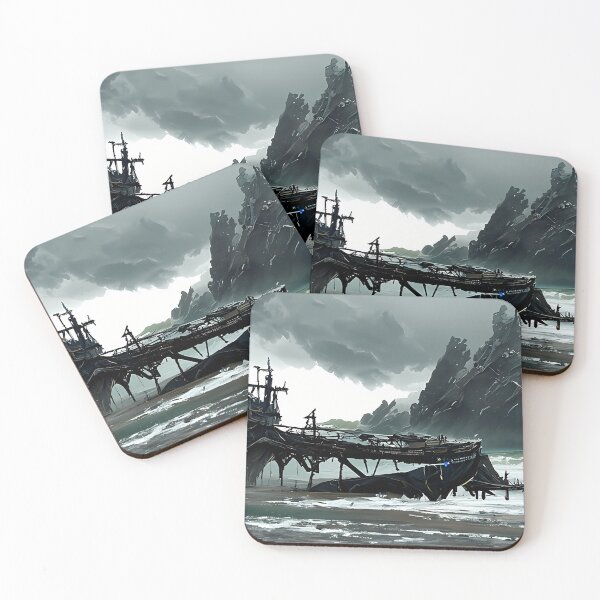 Item preview, Old shipwreck in a storm | AI generated art designed and sold by MichelangeloAI.