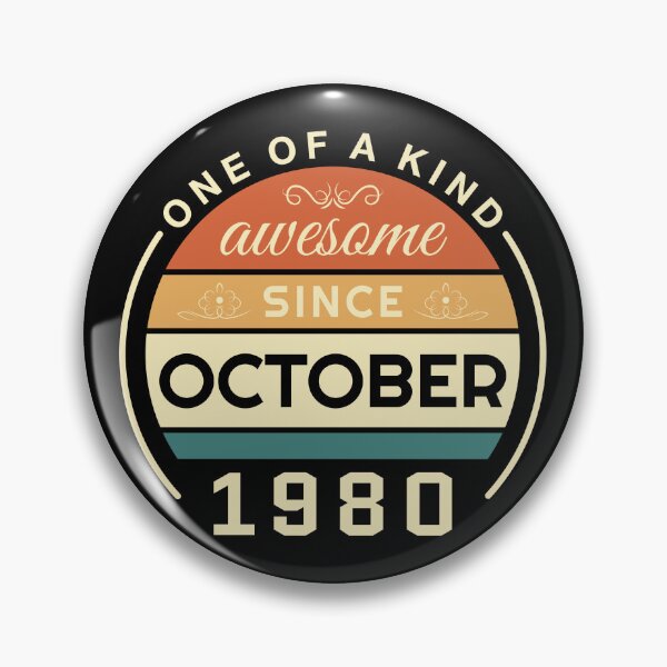 Item preview, Vintage October 1980 badge designed and sold by Palteeshop.
