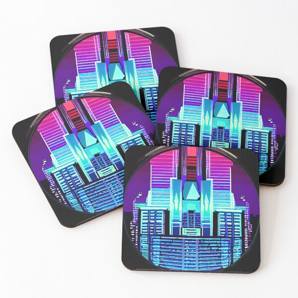 Item preview, Cyberpunk Synthwave Skyscraper Logo 2 designed and sold by luisalfonso1989.
