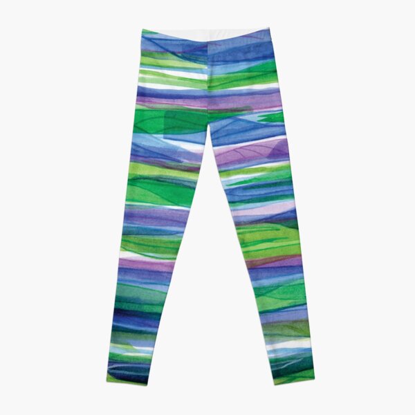 Abstract Water Lily Pattern Leggings