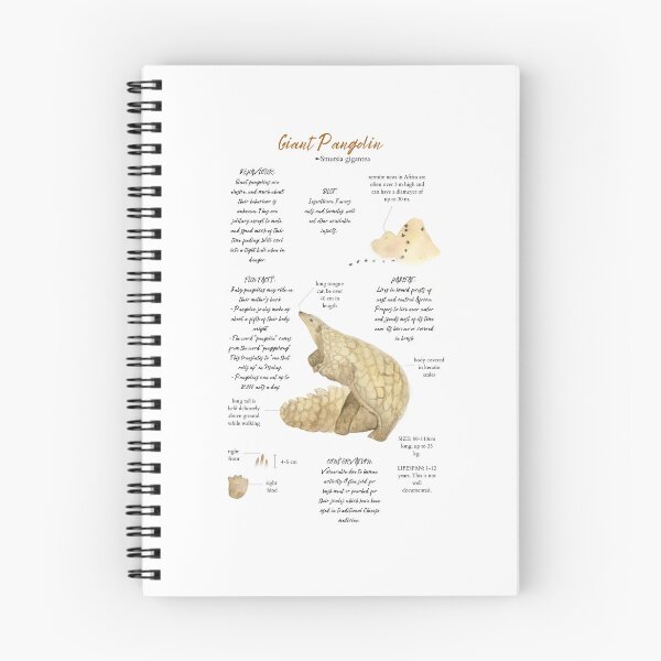 Item preview, Giant Pangolin Field Notes Watercolor  designed and sold by theflyingwolf.