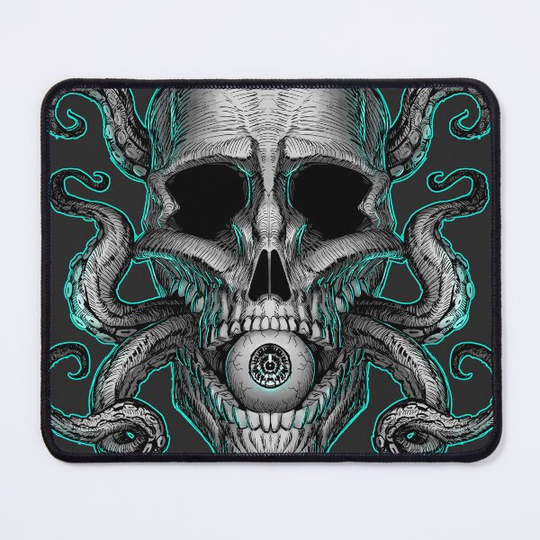 Item preview, Eldritch Skull Portrait Aquamarine designed and sold by COBALTxSTRIKE.