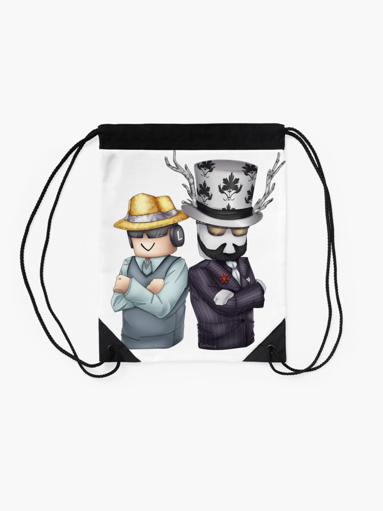 Badcc And Asimo Drawstring Bag By Evilartist Redbubble - roblox jailbreak asimo and badcc