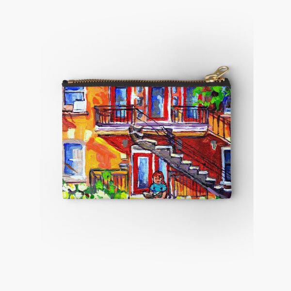 Item preview, STAIRCASE SUMMER STREETSCENE MONTREAL VERDUN TO PLATEAU MONT ROYAL GIRL READING CAROLE SPANDAU designed and sold by Carole  Spandau.
