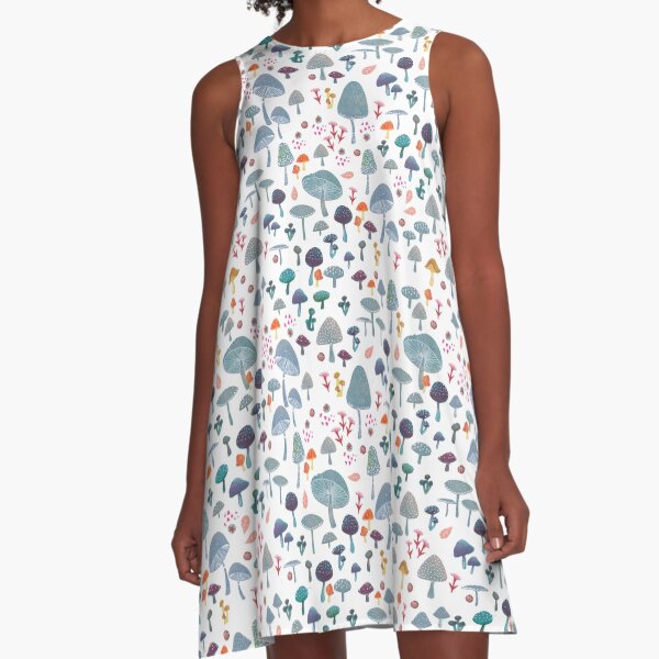 scattered mushroom pattern A-Line Dress
