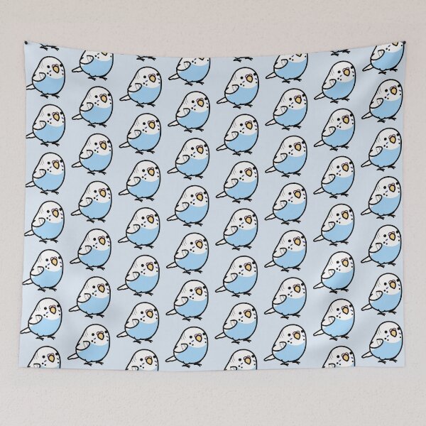 Item preview, Chubby Grey Wing Blue Budgie designed and sold by birdhism.
