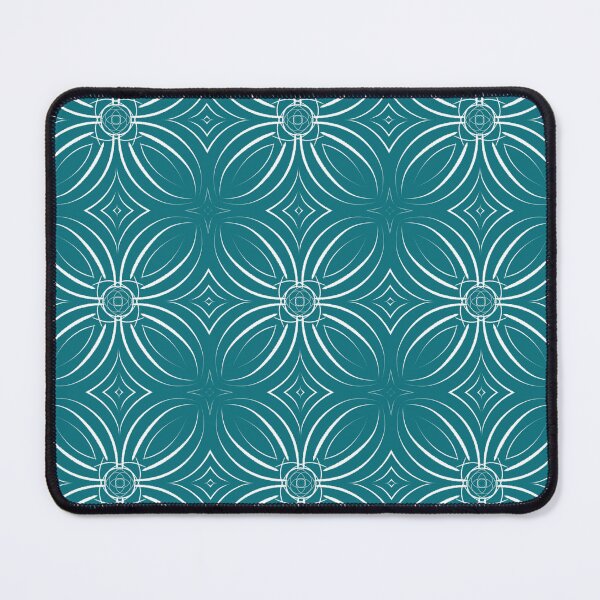 Item preview, Unique hand drawn geometric repeating pattern, dark teal color - WelshDesigns designed and sold by welshdesigns.