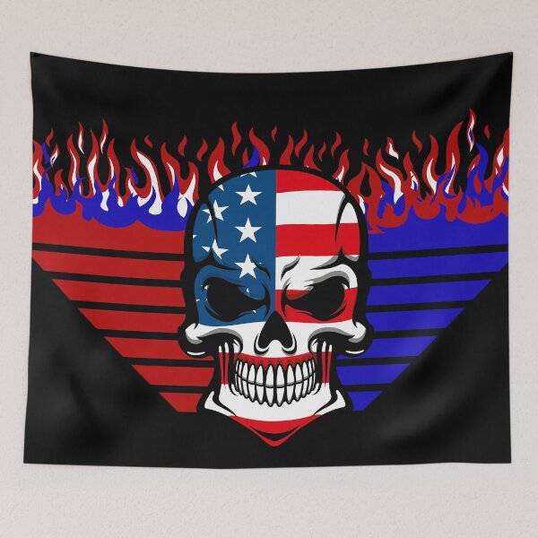 Item preview, Flaming Patriot Skull designed and sold by Mark Cannon.