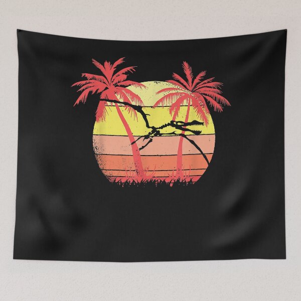 Item preview, Dinosaur Flying Skeleton Summer Sunset 80s Palm  designed and sold by TINASULLIVAN.