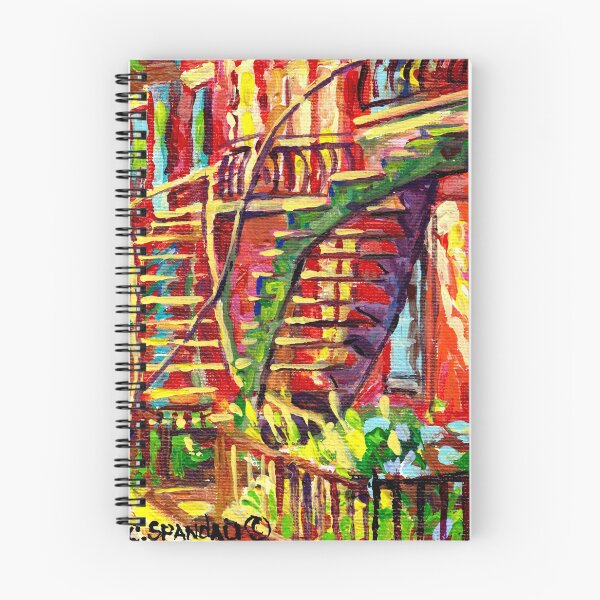 Item preview, WINDING STAIRCASES MONTREAL STREETSCENE PAINTINGS VERDUN TO PLATEAU MONT ROYAL GIRLS SKIPPING ROPE CAROLE SPANDAU designed and sold by Carole  Spandau.